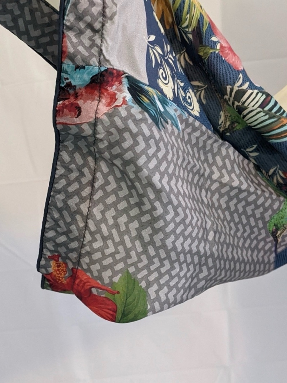 Johnny Was Deidre Silk Lagenlook Hummingbird Multicolor Floral Tunic-Dress - Picture 8 of 12